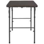 Table de jardin pliante Marron 120x60x74cm PEHD Aspect de rotin – Image 2