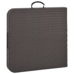 Table de jardin pliante Marron 120x60x74cm PEHD Aspect de rotin – Image 4