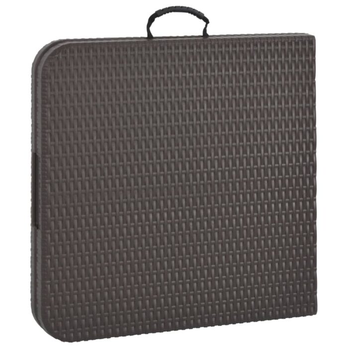 Table de jardin pliante Marron 120x60x74cm PEHD Aspect de rotin – Image 4