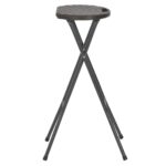 Tabouret de bar pliable lot de 2 PEHD et acier Aspect rotin – Image 2