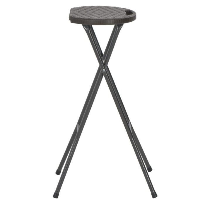 Tabouret de bar pliable lot de 2 PEHD et acier Aspect rotin – Image 2