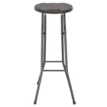 Tabouret de bar pliable lot de 2 PEHD et acier Aspect rotin – Image 3