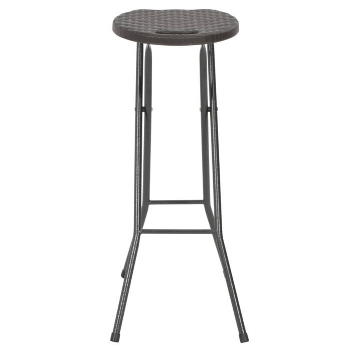 Tabouret de bar pliable lot de 2 PEHD et acier Aspect rotin – Image 3