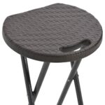 Tabouret de bar pliable lot de 2 PEHD et acier Aspect rotin – Image 5