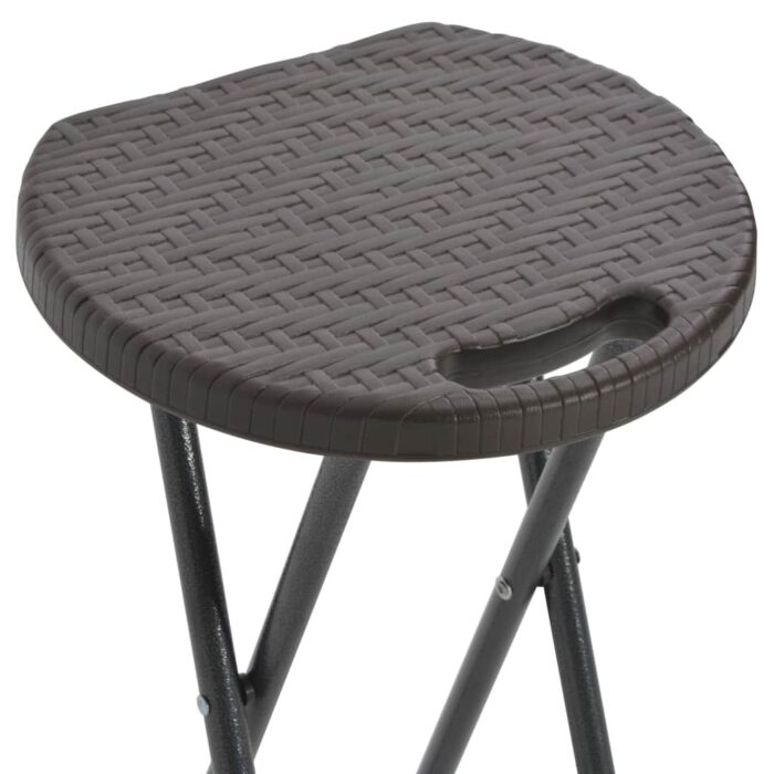 Tabouret de bar pliable lot de 2 PEHD et acier Aspect rotin – Image 5