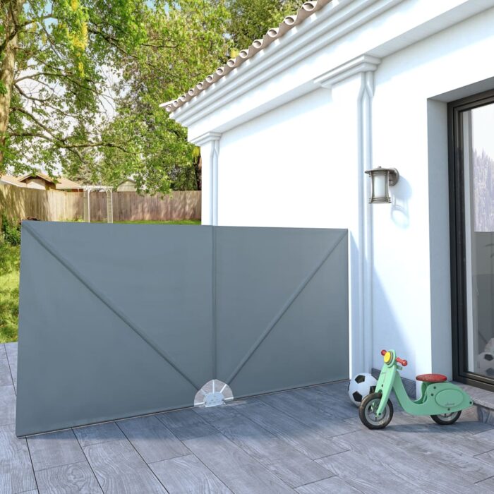 Auvent latéral pliable de terrasse Gris 300 x 150 cm – Image 1