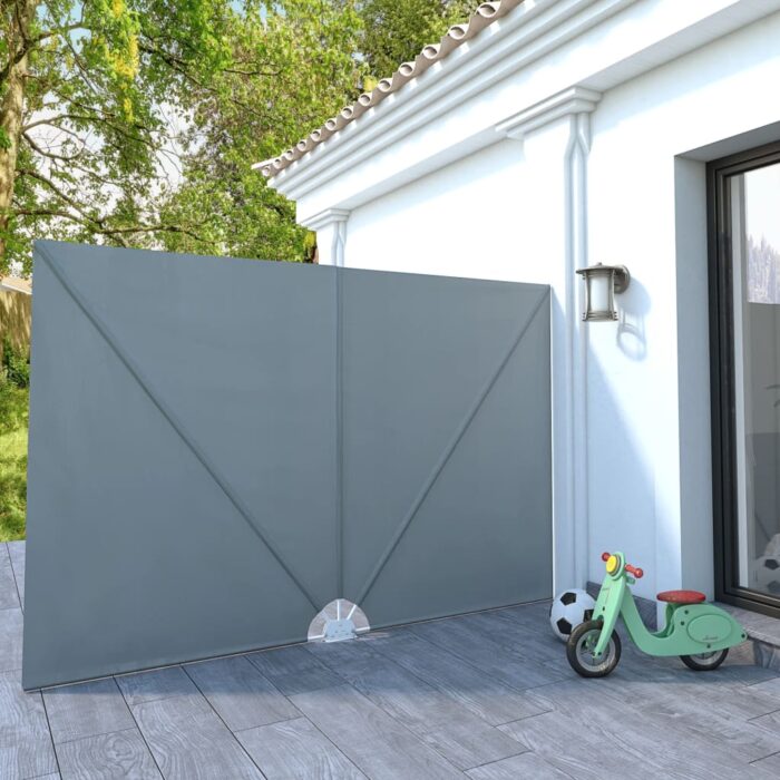 Auvent latéral pliable de terrasse Gris 300 x 200 cm – Image 1