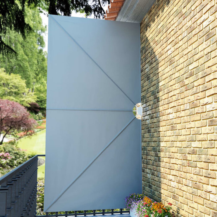 Auvent latéral pliable de terrasse Gris 400 x 200 cm – Image 2