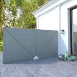 Auvent latéral pliable de terrasse Gris 400 x 200 cm