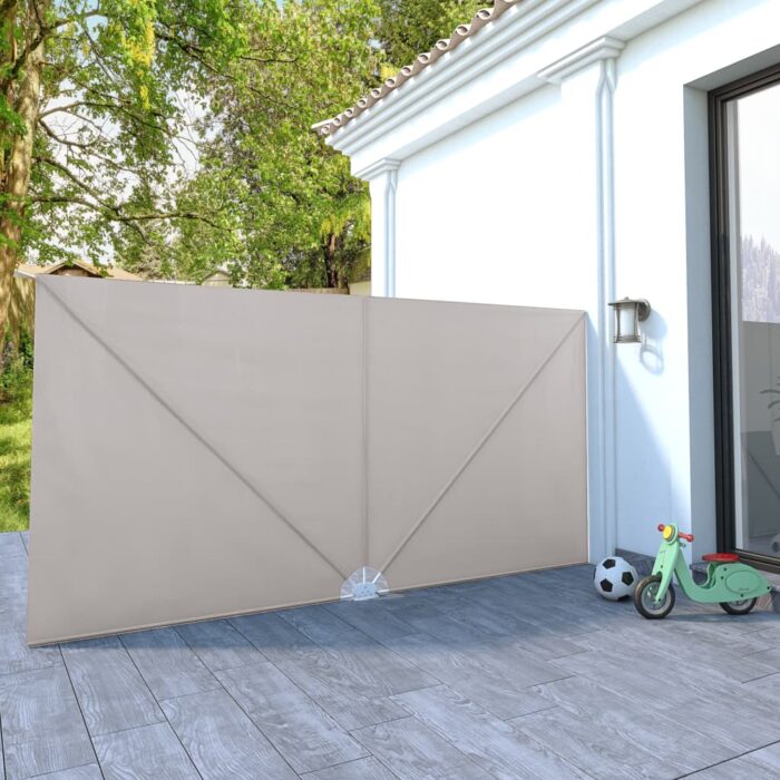 Auvent latéral pliable de terrasse Crème 400 x 200 cm – Image 1