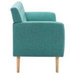 Canapé à 3 places revêtement en tissu 172x70x82 cm vert – Image 3