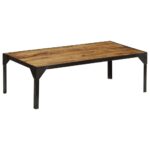 Table basse Bois massif de manguier brut et acier 110 cm – Image 10