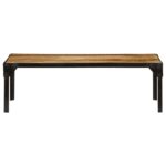 Table basse Bois massif de manguier brut et acier 110 cm – Image 2