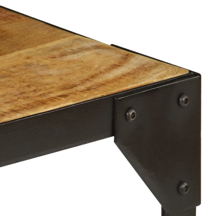 Table basse Bois massif de manguier brut et acier 110 cm – Image 3