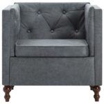 Fauteuil gris tissu – Image 3