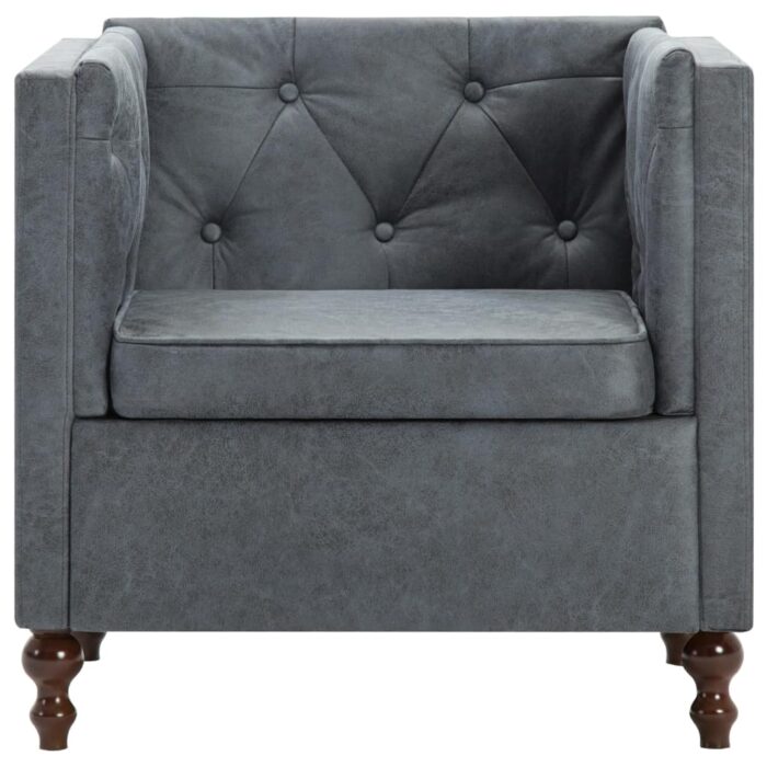 Fauteuil gris tissu – Image 3