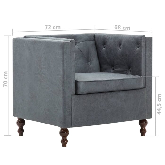 Fauteuil gris tissu – Image 7