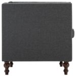 Fauteuil gris foncé tissu – Image 4