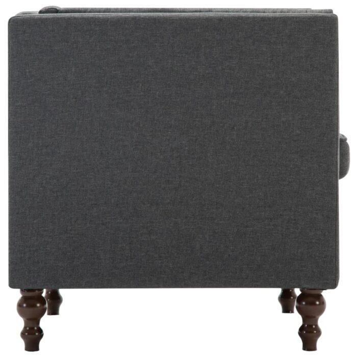 Fauteuil gris foncé tissu – Image 4