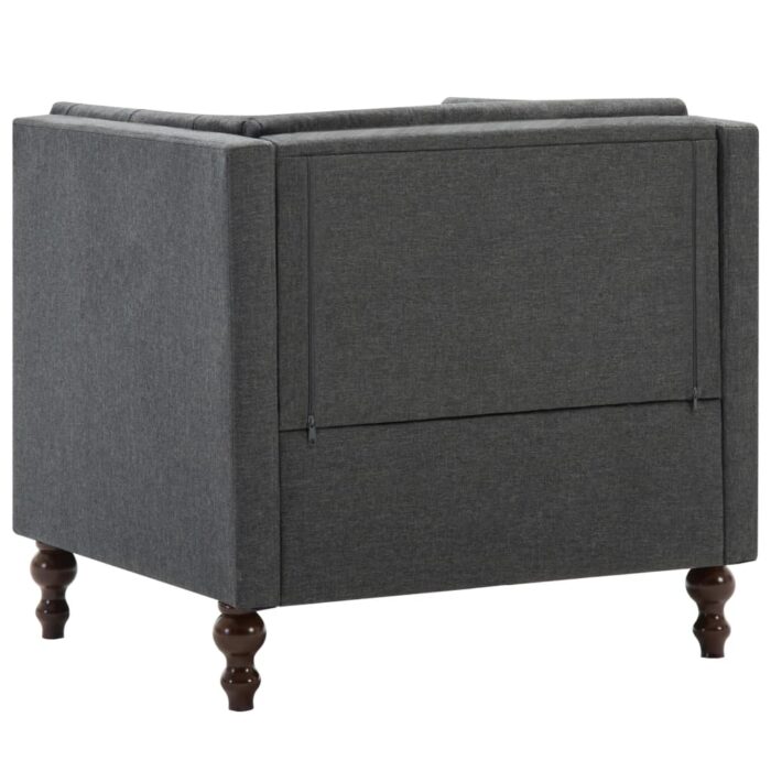 Fauteuil gris foncé tissu – Image 5
