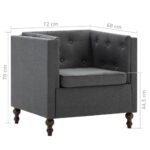 Fauteuil gris foncé tissu – Image 7