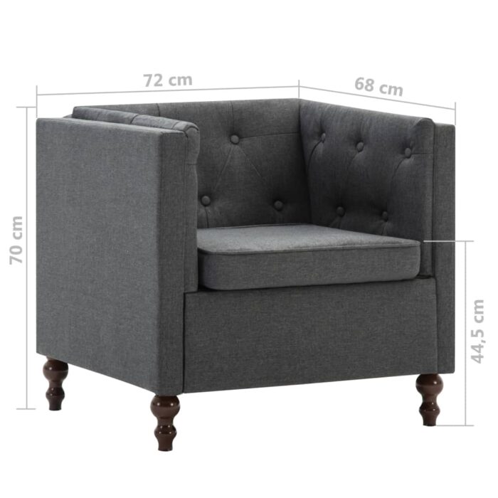 Fauteuil gris foncé tissu – Image 7