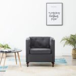 Fauteuil gris foncé tissu