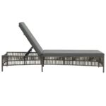 Chaise longue avec coussin Résine tressée Gris – Image 3