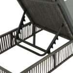 Chaise longue avec coussin Résine tressée Gris – Image 4