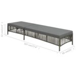 Chaise longue avec coussin Résine tressée Gris – Image 5