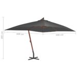Parasol de jardin en porte-à-faux avec mât en bois anthracite – Image 4