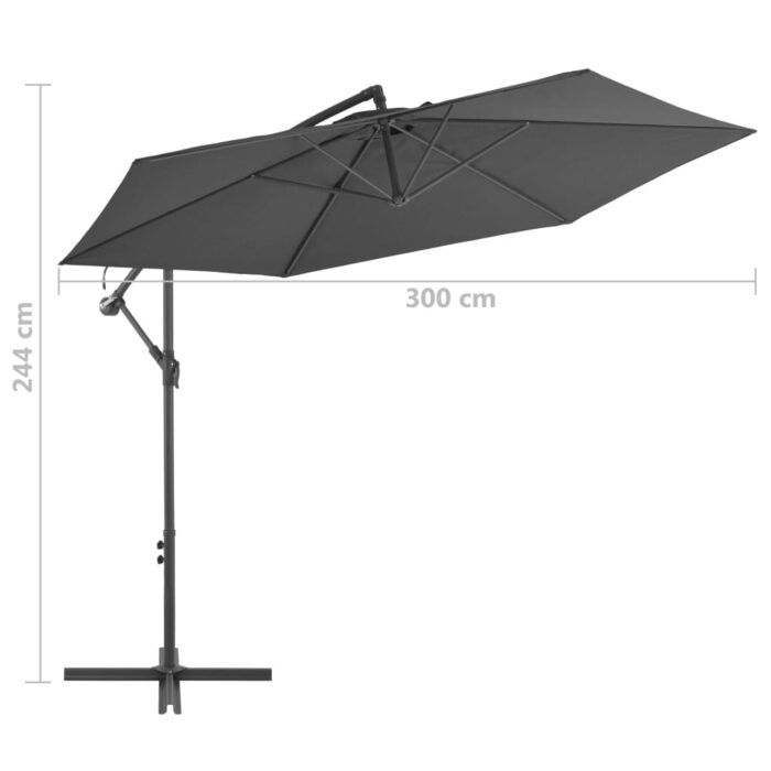 Parasol de jardin en porte-à-faux et poteau en aluminium – Image 7