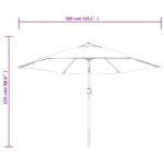 Parasol d'extérieur avec LED et mât en acier 300 cm Anthracite – Image 8