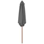 Parasol d'extérieur avec mât en bois 270 cm Anthracite – Image 3