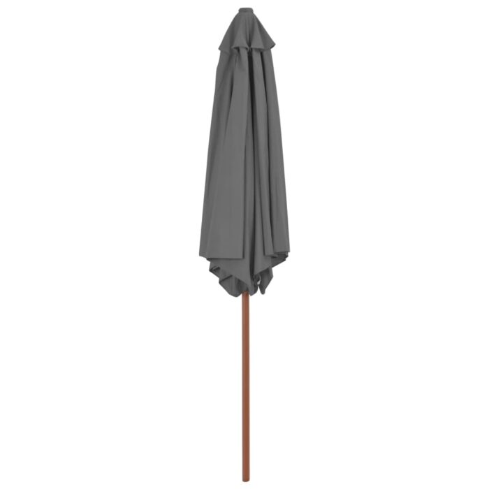Parasol d'extérieur avec mât en bois 270 cm Anthracite – Image 3