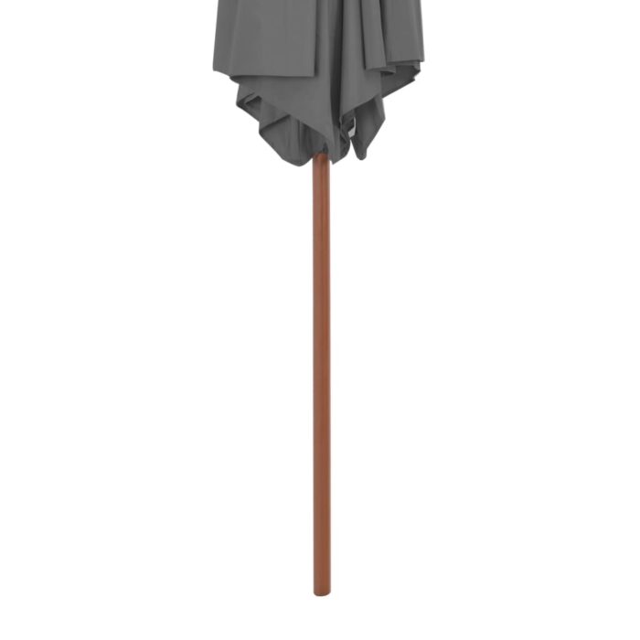 Parasol d'extérieur avec mât en bois 270 cm Anthracite – Image 4