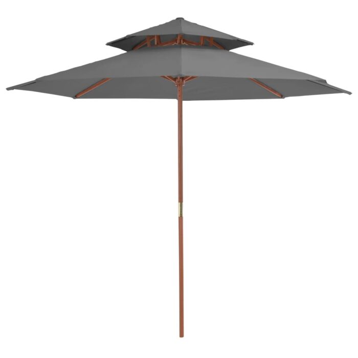 VXL8718475697589_a_en_hd_1.jpg Parasol à deux étages avec mât en bois 270 cm anthracite – Image 1