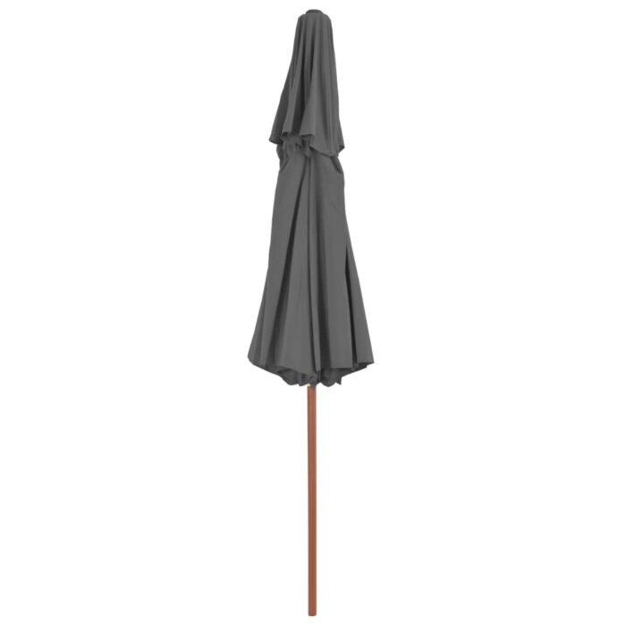 Parasol à deux étages avec mât en bois 270 cm anthracite – Image 4