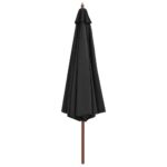 Parasol d'extérieur avec mât en bois 350 cm Anthracite – Image 2