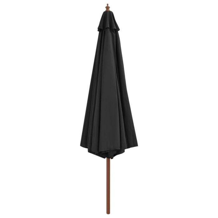 Parasol d'extérieur avec mât en bois 350 cm Anthracite – Image 2