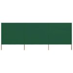 Paravent 3 panneaux Tissu 400 x 120 cm Vert – Image 2