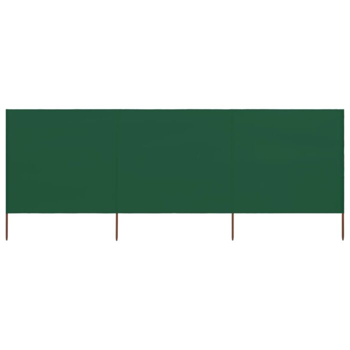 Paravent 3 panneaux Tissu 400 x 120 cm Vert – Image 2