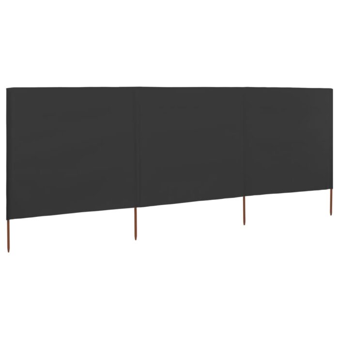 Paravent 3 panneaux Tissu 400 x 120 Anthracite – Image 1