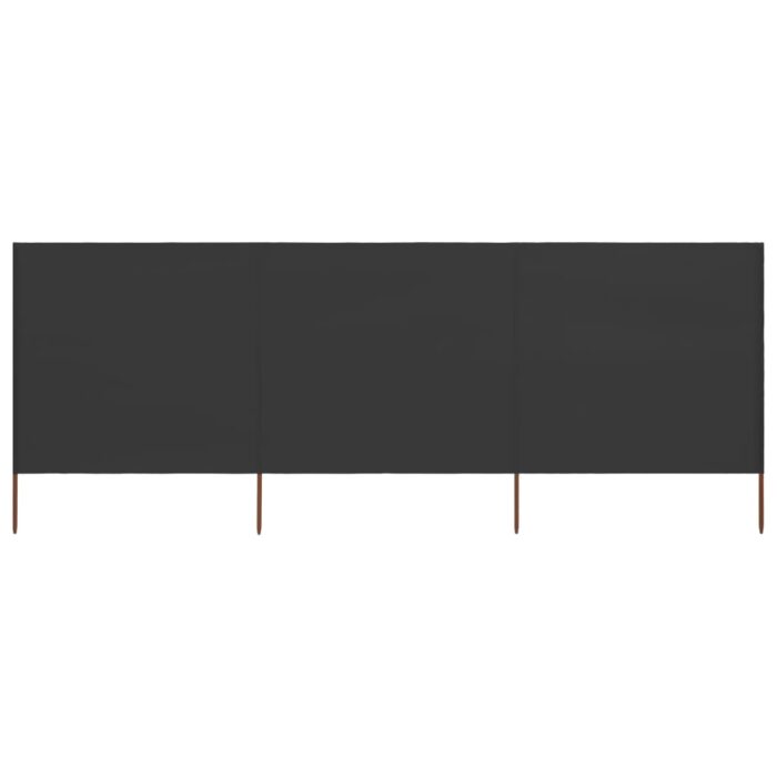 Paravent 3 panneaux Tissu 400 x 120 Anthracite – Image 2