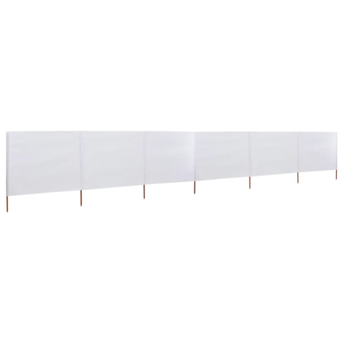 Paravent 6 panneaux Tissu 800 x 80 cm Blanc – Image 1