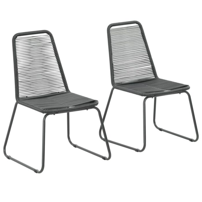 Chaises d'extérieur lot de 2 Résine tressée Noir – Image 1