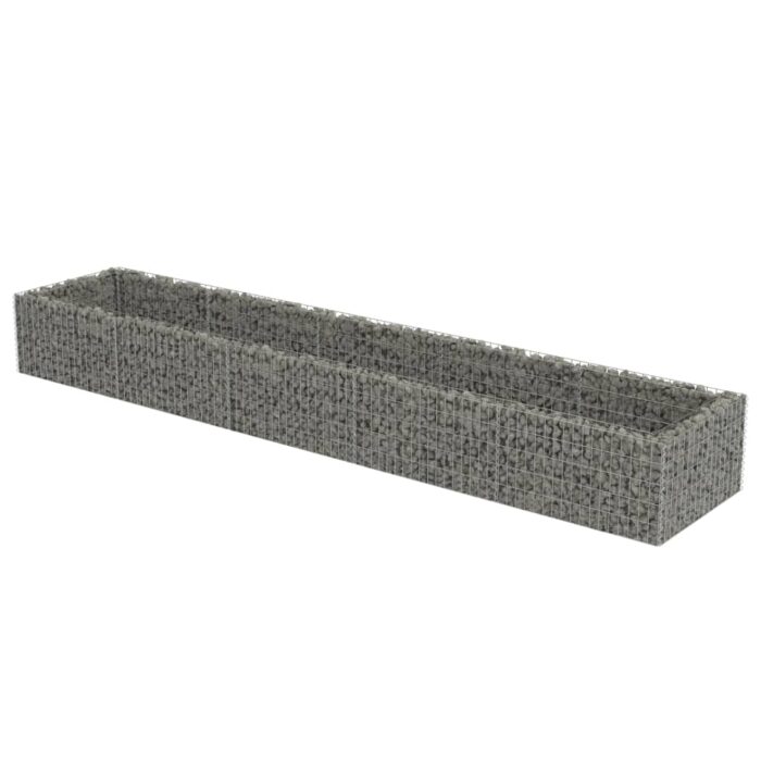 Lit surélevé à gabion Acier galvanisé 450x90x50 cm – Image 2