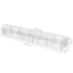 Lit surélevé à gabion Acier galvanisé 450x90x50 cm – Image 6