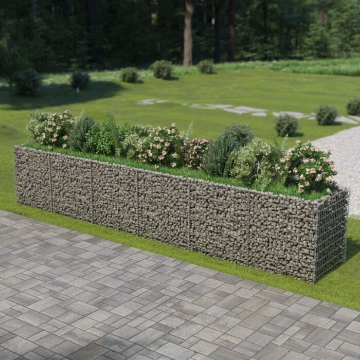Lit surélevé à gabion Acier galvanisé 540x90x100 cm – Image 1