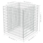Lit surélevé à gabion Acier galvanisé 90x90x100 cm – Image 5